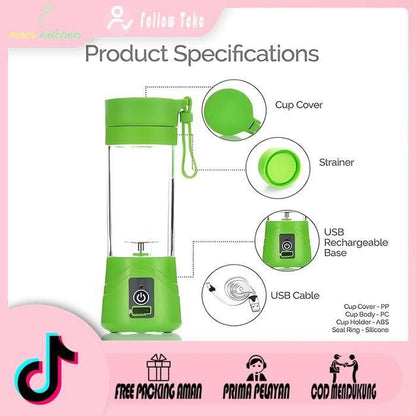 Juicer Blender 6 Blades 380ml - Portable Juicer